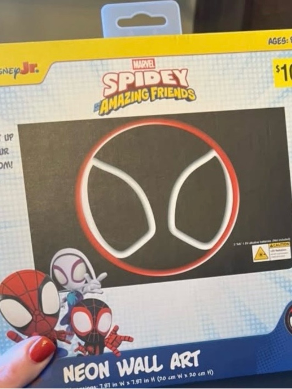Marvel Spidey and His Amazing Friends Neon Wall Art - Red & White